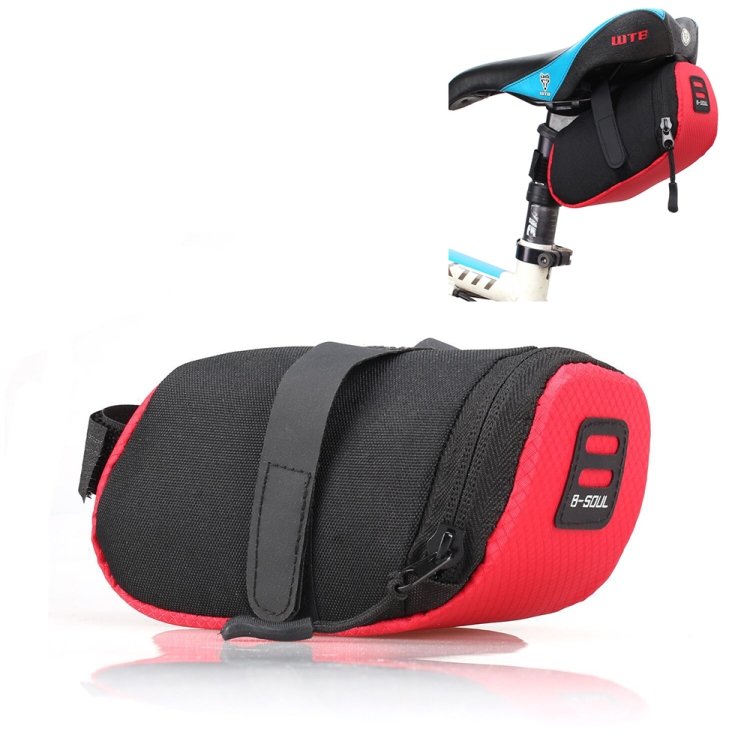 

3 Color Nylon Bicycle Bag Bike Waterproof Storage Saddle Bag Cycling Tail Rear Pouch Bag(Red)