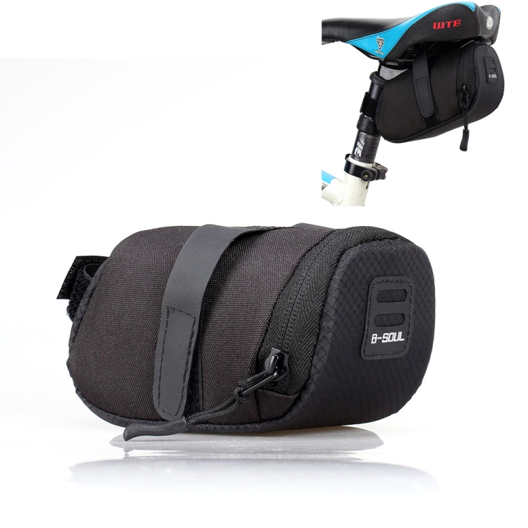 

3 Color Nylon Bicycle Bag Bike Waterproof Storage Saddle Bag Cycling Tail Rear Pouch Bag(Black)
