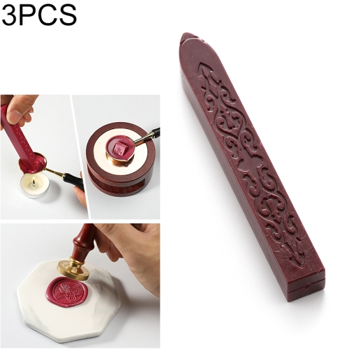 

3 PCS Seal Dedicated Beeswax Stick Paint Stamp Handmade DIY Tool Sealing Strips(Dark red)