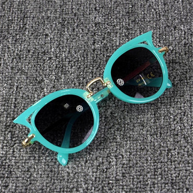 

2 PCS Fashion Baby Girls and Boys Cat Eyes Sunglasses Anti-UV Sunglasses(Green)