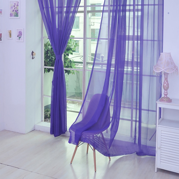 Sunsky 200x100cm Pure Color Tulle Door Window Curtain Drape