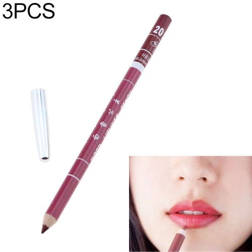 

3PCS Professional Wood Waterproof Lady Charming Lip Liner Contour Makeup Lipstick Tool(20)