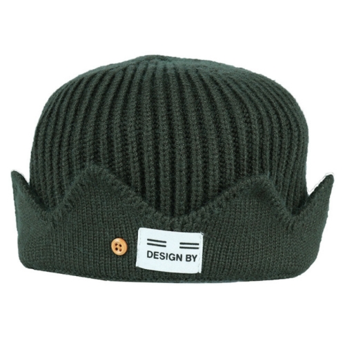 

Unisex Autumn and Winter College Wind Crown Knit Hat, Hat Size:One Size(Army Green)
