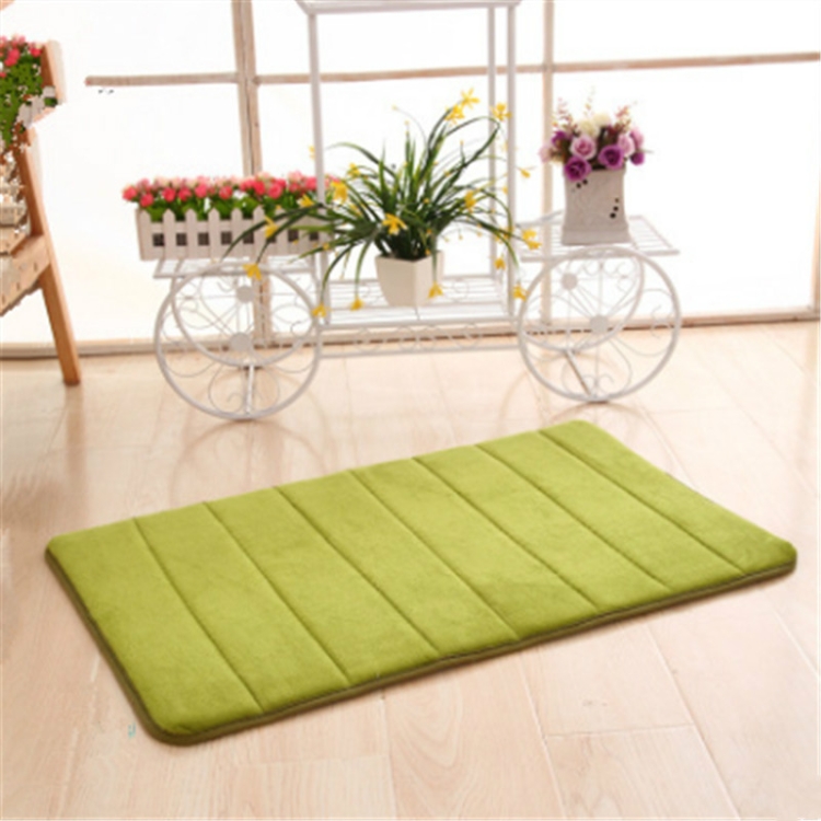 

2 PCS Non Slip Water Absorption Rug Bathroom Mat Shaggy Memory Foam Kitchen Door Floor Mat, Size:40x60cm(Green)