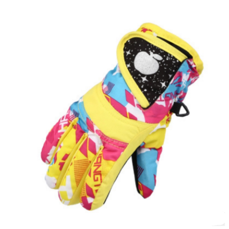

Children Full Finger Ski Gloves Waterproof Padded Warm Riding Gloves, Size:3-6 Years Old(Yellow)