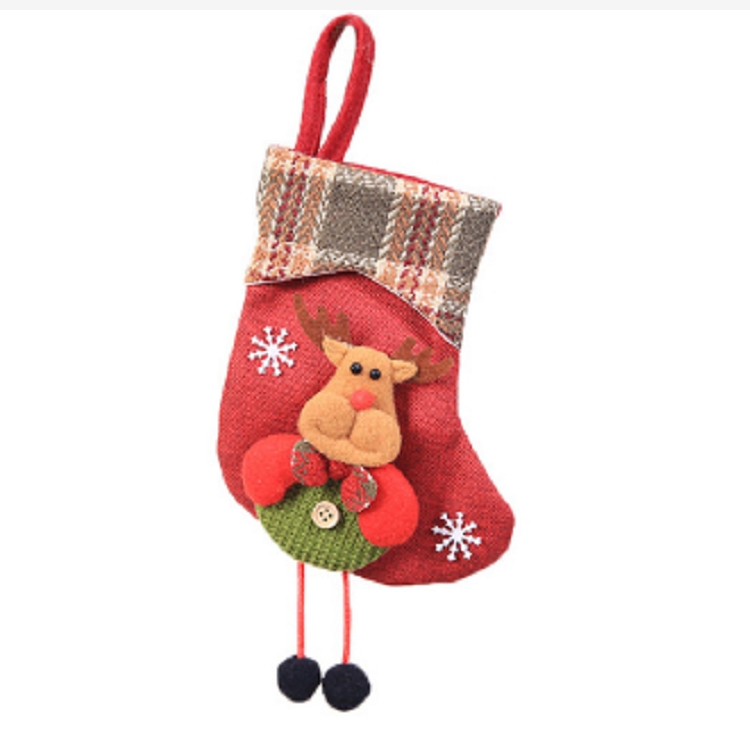 Style B 40 inch Christmas Double Layers Linen Tree Skirt Ornaments Snowman Santa Reindeer Decoration