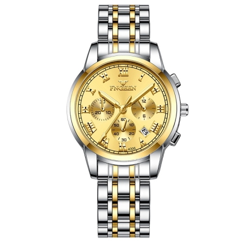 

FNGEEN 4006 Ladies Quartz Watch Fashion Luminous Date Display Watch(Gold Golden Surface)