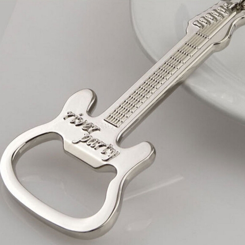 

2 PCS Zinc Alloy Beer Guitar Bottle Opener Keychain Keyring Key Chain