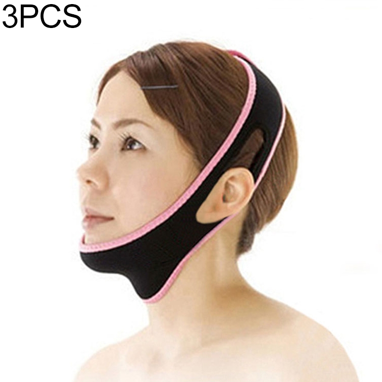

3 PCS Fashion Powerful 3D Face-lift Device Faciacl Beauty tool Thin-Face Bandages V-Face Correction Sleeping Face Shaper(Black)
