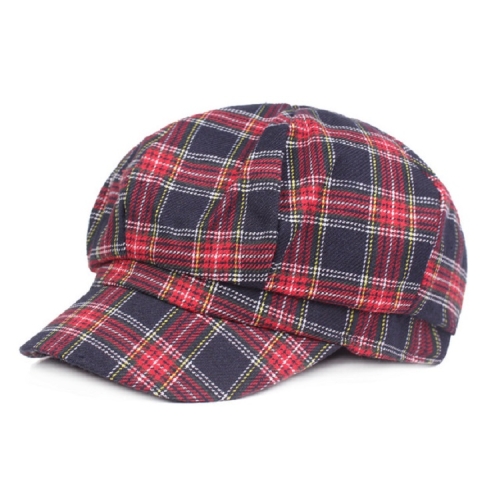 

Women Plaid Texture Cloth Fabric Painter Cap Shade Beret, Size:55-58cm(Navy)