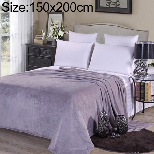 

Solid Color Flannel Coral Fleece Blanket Super Soft Plaid Coverlet Sofa Cover Winter Warm Sheets Easy Wash Faux Fur Blankets, Size:150x200cm(Grey)