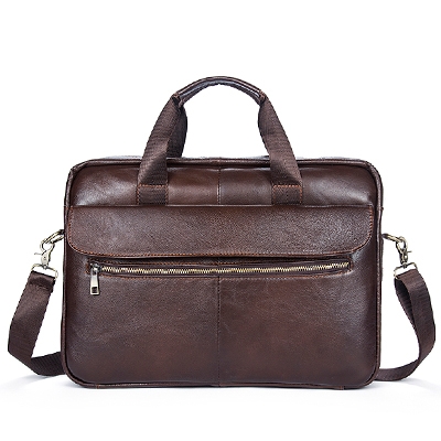 

Man Fashion Business Briefcase 14 inch Laptop Bag Leather Handbag(coffee)
