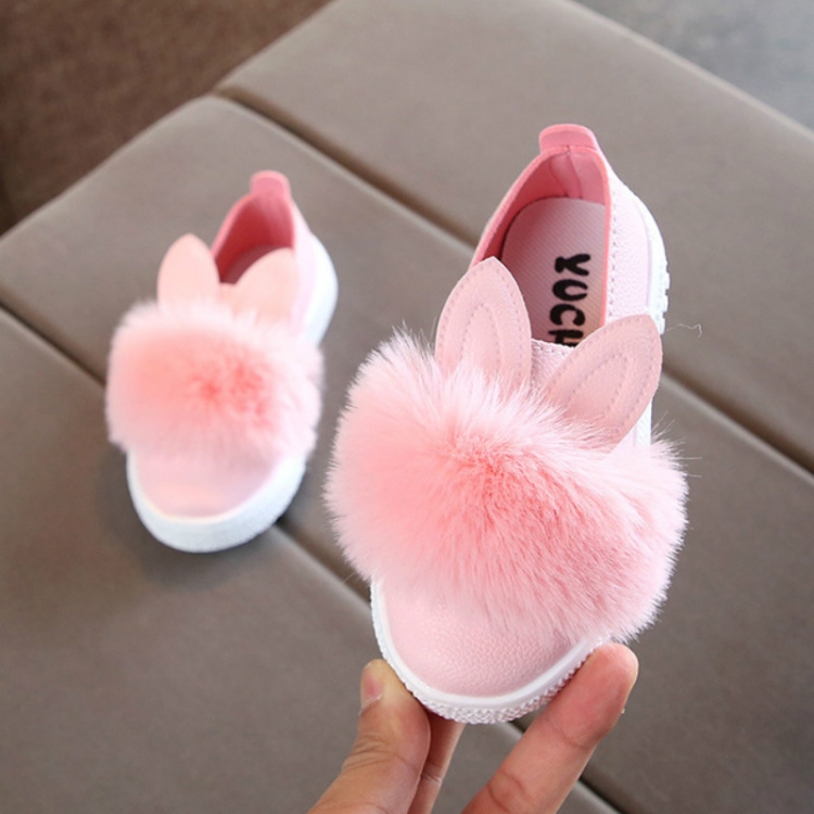 

Non-slip Rabbit Ear Princess Children Shoes, Shoe Size:16.8cm(Pink)