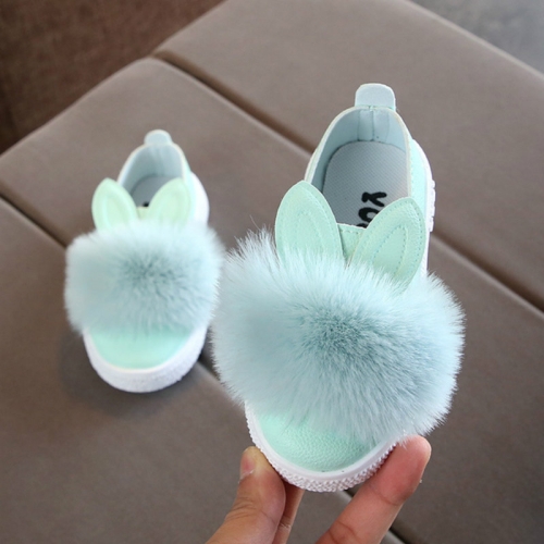 

Non-slip Rabbit Ear Princess Children Shoes, Shoe Size:18cm(Green)