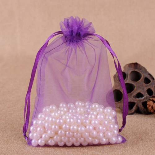

100 PCS Gift Bags Jewelry Organza Bag Wedding Birthday Party Drawable Pouches, Gift Bag Size:16X22cm(Dark Purple)