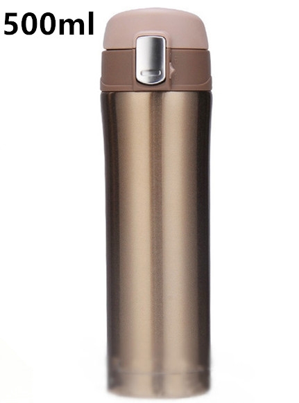 

2 PCS Insulated Thermo Mug Vacuum Cup Stainless Steel Thermos Bottle(500ml Brown)