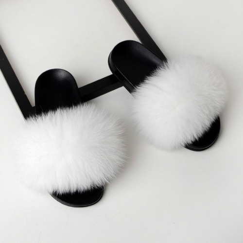 flat fur slippers