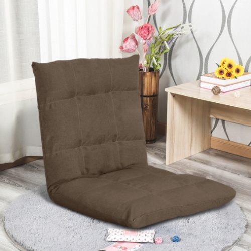 

Lazy SofaSingle-person Folding Bed Small Sofa Back Chair Floating Window Chair Floor Chair Sofa Bed(Large Coffee Color)