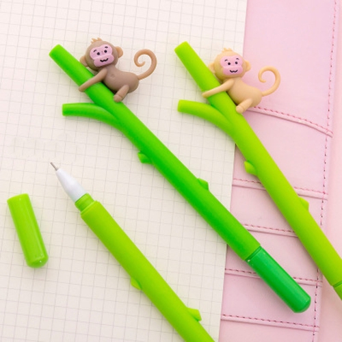 

5 PCS Cute Cartoon Climbing Tree Monkey Gel Pen Creative 0.5mm Black Pen Student Supplies, Random Color Delivery
