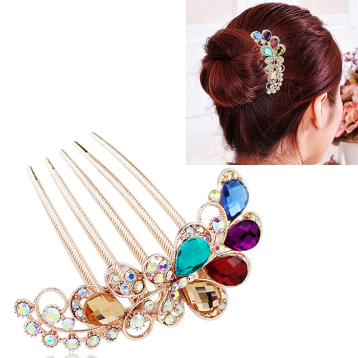 

Geometric Women Hair Comb Rhinestone Crystal Hair Clips