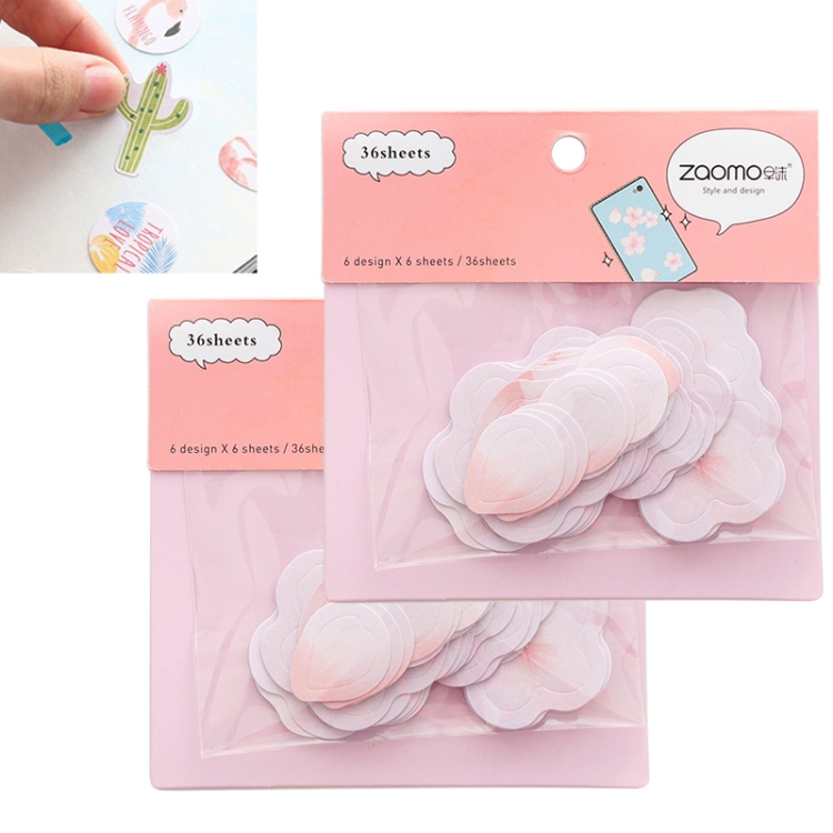 

2 PCS Watercolor Adhesive Stickers Decorative Paper Creative Cute Stationery Sticker(Sakura Sticker Bag)