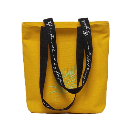 

Ladies Print Hand Canvas Beach Shoulder Bag Women Messenger Tote Bag Female Handbag(Yellow)