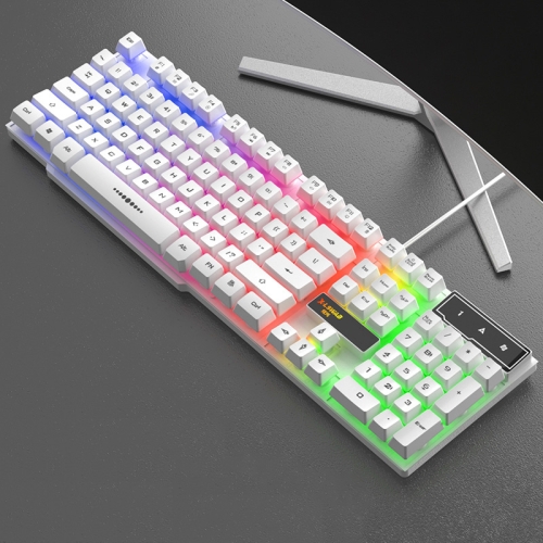

X-L SWAB GX50 Computer Manipulator Feel Wired Keyboard, Colour:White Mixed Light