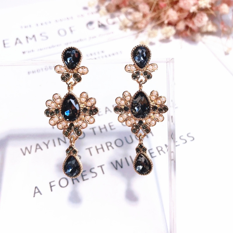 

Vintage Crystal Flower Waterdrop Earrings for Women