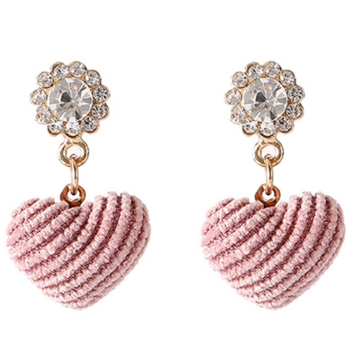 

Fashion Simple Sweet Pink Plush Love Heart Earrings For Women
