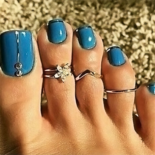 

3 PCS/set Retro Bohemia Small Daisies Circle Carved Flower Silver Toe Rings Female Beach Jewelry