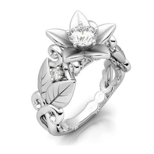 

Fashion Rose with Diamond Women Wedding Ring, Ring Size:8