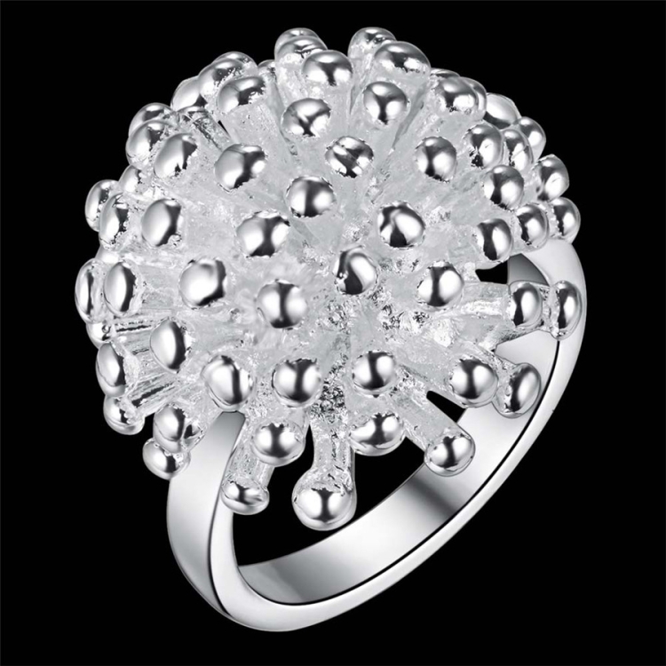 

Women Fashion Personality Created Fireworks Plated Silver Ring, Ring Size:6