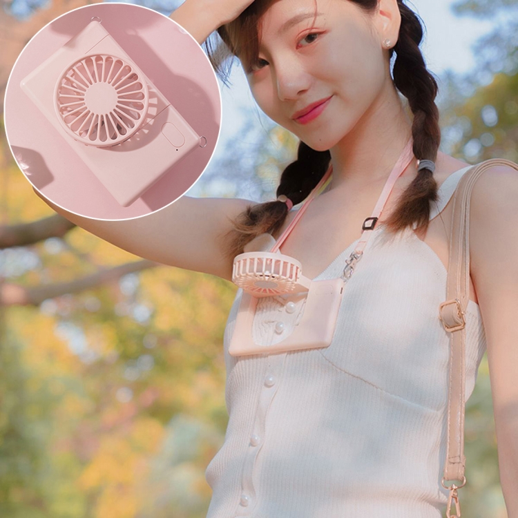 

Summer USB Portable Hanging Neck Charging Mini Fan(Pink)