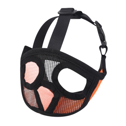 

Pet Bulldog Mouth Cover Mask Pet Supplies，Full Net Cover Version, Size:S(Orange)