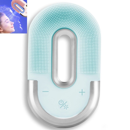 

Wireless Hot Compress Face Washing Instrument Ultrasonic Cleansing Instrument Pore Cleaning Electric Silicone Beauty Brush(Blue)