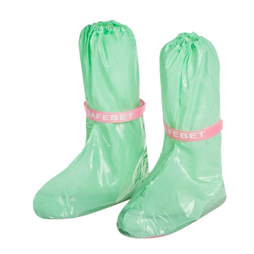 

High Tube PVC Non-slip Waterproof Reusable Rain Shoe Boots Cover, Size:S(Green)