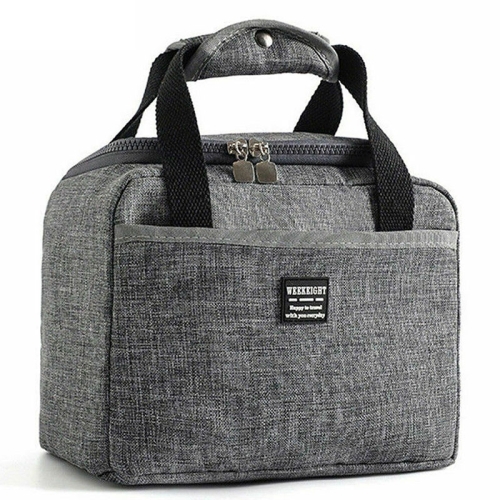 

2 PCS Waterproof Lunch Bags Oxford Travel Necessary Picnic Pouch Dinner Box Food Case(Gray)