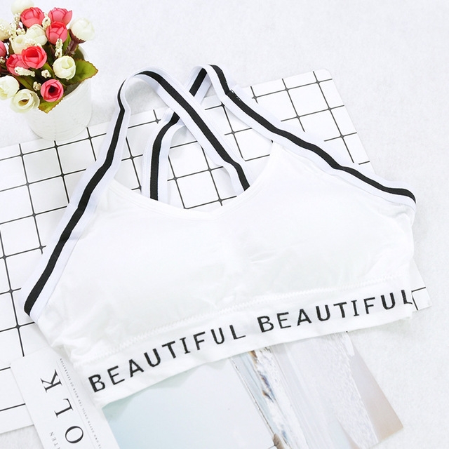 

Letter Camisole Beauty Back Cross Sports Bra, Size:One Size(White)