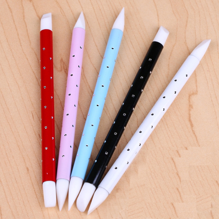 

5 PCS Double Head Nail Art Brush UV Gel Polish Glitters Sequins Silicone Brushes 3D Manicure Tool
