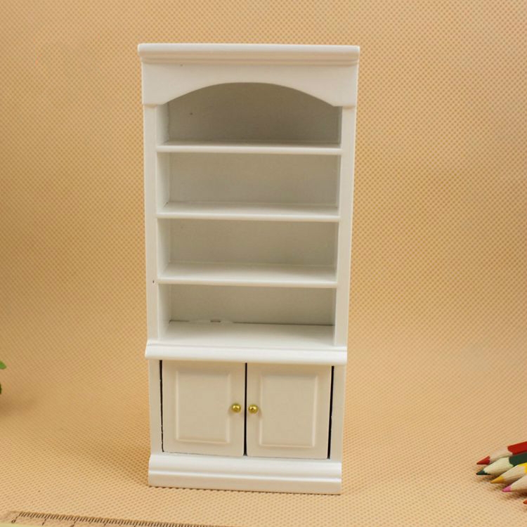 

Doll House Modern Wooden Living Room Bookcase Mini Furniture Model Toy