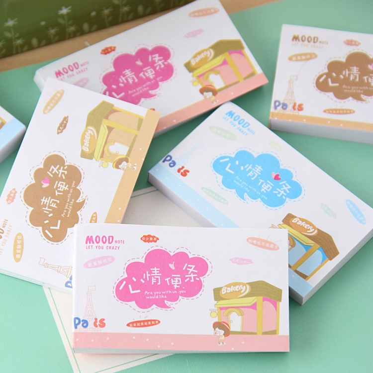 

5 PCS Mini Cute Kawaii Mood Note Pattern Notebook Memo Pad Blank Paper, Random Color Delivery