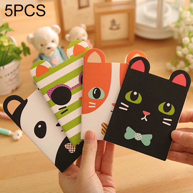 

5 PCS Creative Stationery Notepad Office Supplies School Cartoon Animals Style Notebook Diary Book, Random Color Delivery