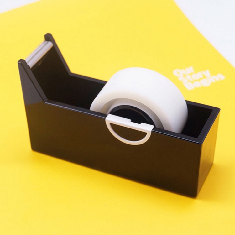 

Tape Holder Office Tape Dispenser Desktop Tape Cutter(Black)