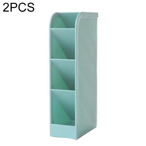 

2 PCS Four-grid Multi-function Simple Desktop Storage Box(Blue Small)