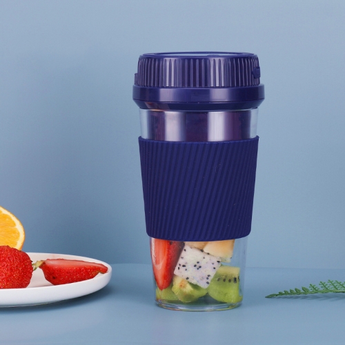

Portable USB Rechargeable Mini Household Electric Fruit Juicer(Navy Blue)