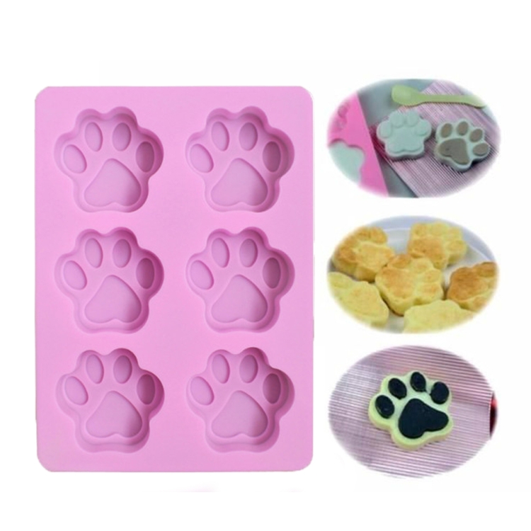 

3 PCS Paw Soap Ice Cream Chocolate Cake Silicone Mold(Pink)