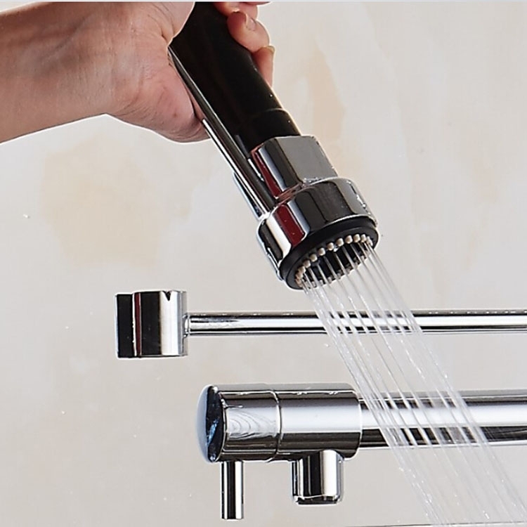 

Kitchen Sink Chrome Faucet Nozzle Replacement Head Hand-held ABS Sprinkler