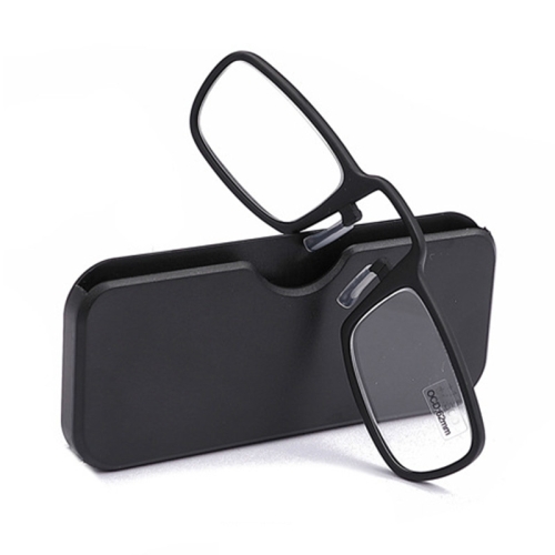 

2 PCS TR90 Pince-nez Reading Glasses Presbyopic Glasses with Portable Box, Degree:+1.50D(Black)
