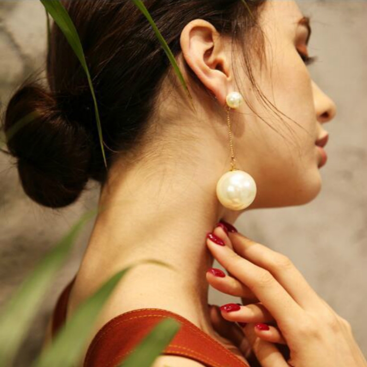 

Fashion Personality Big and Small Pearl Long Earring for Women