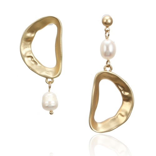 

Fashion Simple Asymmetric Hollow Pearls Earring for Women